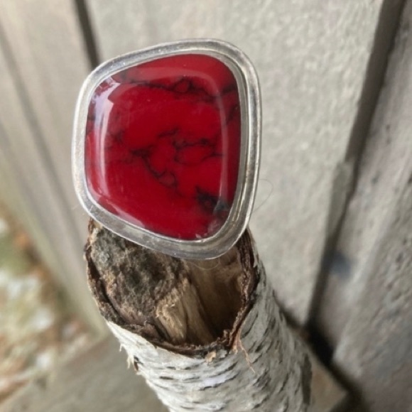 RED JASPER 925 Sterling Silver Ring Adjustable